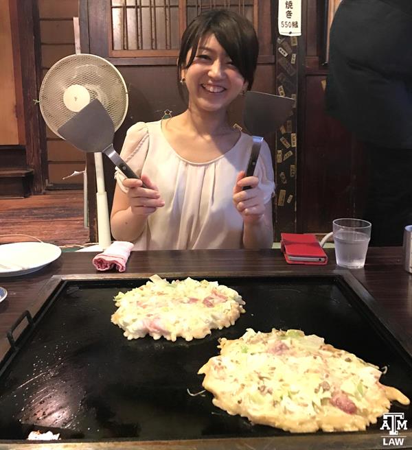 Having Fun Making Okonomiyaki